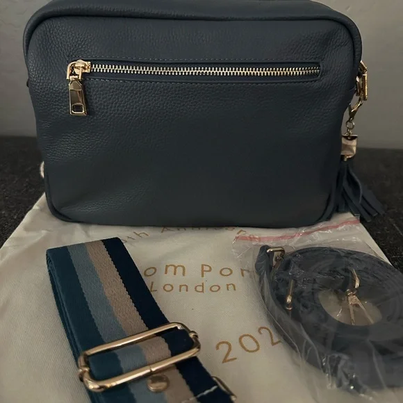 Pom Pom London City Plus bag in slate blue - Picture 2 of 2